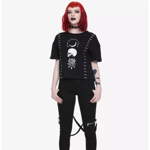 BlackCraft Hook & Eye Closure Girls Top Hot Topic Exclusive - Picture 1 of 8